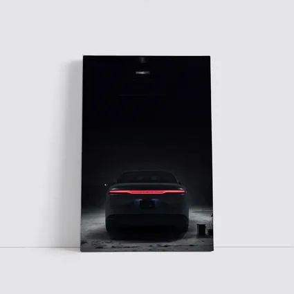 Lucid Air Rear Dark Garage Night