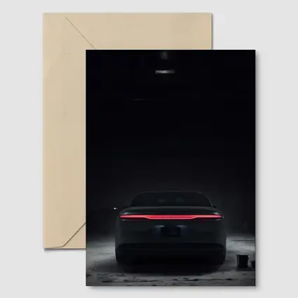 Lucid Air Rear Dark Garage Night