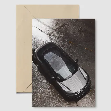 Lucid Air Wet Rainy Street Top View