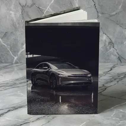 Lucid Air Sedan Wet Urban Street Night