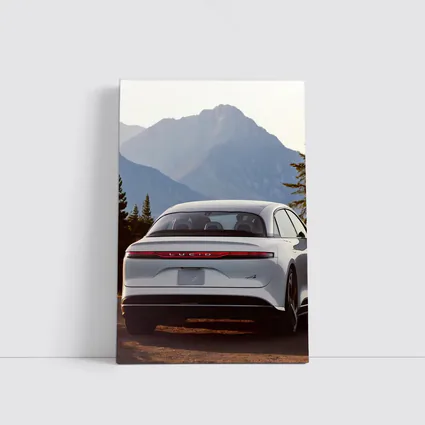 Lucid Air Rear View Mountain Backdrop