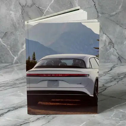 Lucid Air Rear View Mountain Backdrop