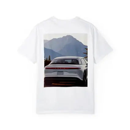 Lucid Air Rear View Mountain Backdrop