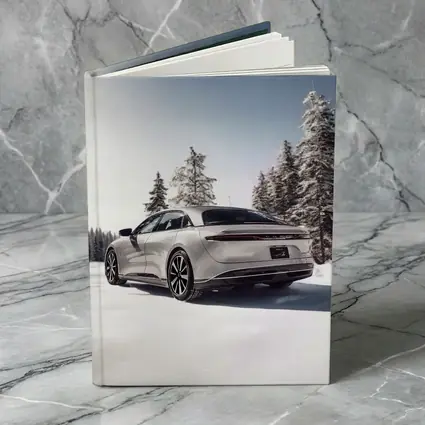 Lucid Air Sedan Snowy Winter Forest Scene