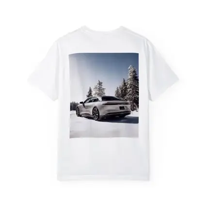 Lucid Air Sedan Snowy Winter Forest Scene