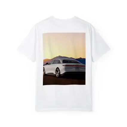 Lucid Air Electric Sedan Sunset Mountains