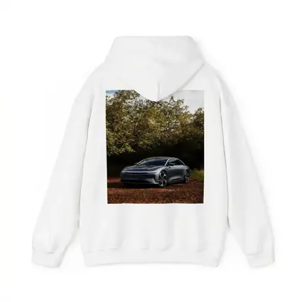 Lucid Air Electric Sedan Autumn Forest Setting