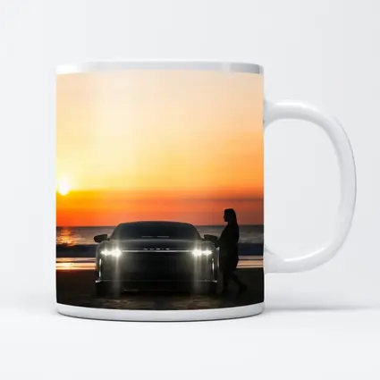 Lucid Air Woman Silhouette Beach Sunset