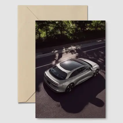 Lucid Air Glass Canopy Road Aerial View