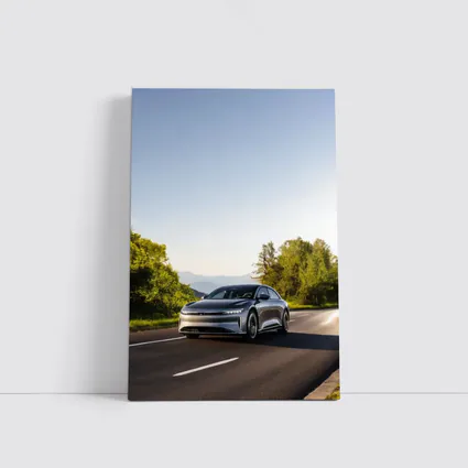 Lucid Air Electric Car Open Road Drive