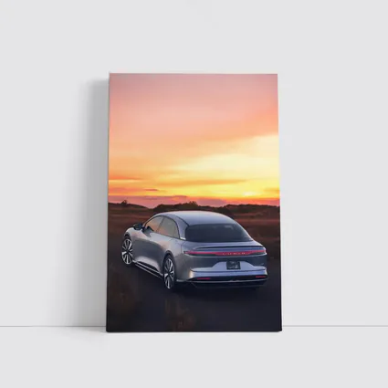 Lucid Air Grand Touring Glowing Sunset Sky