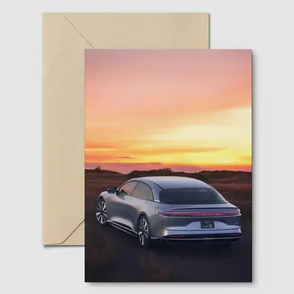 Lucid Air Grand Touring Glowing Sunset Sky