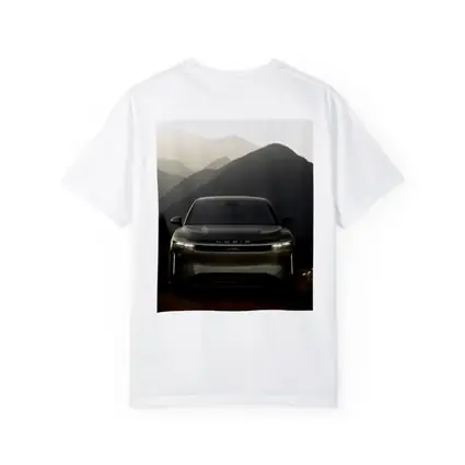 Lucid SUV Front View Mountain Backdrop