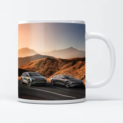 Lucid Air Gravity Duo Mountain Road Sunset