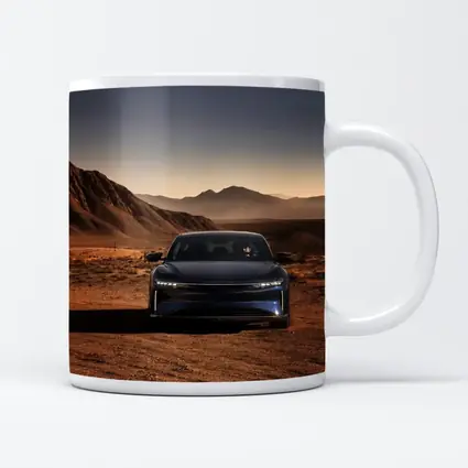 Lucid Air Blue Desert Mountains Background