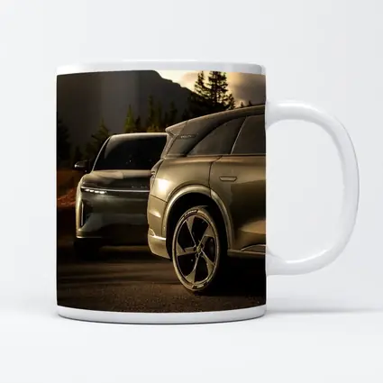Lucid SUV Duo Mountain Sunset Road