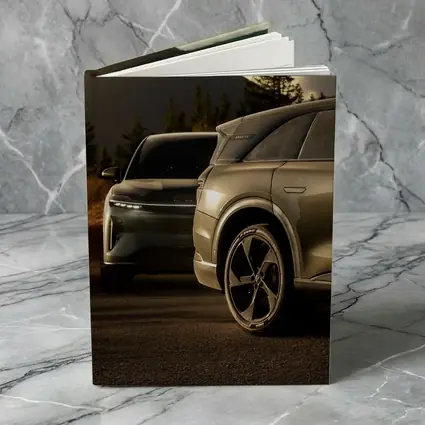 Lucid SUV Duo Mountain Sunset Road