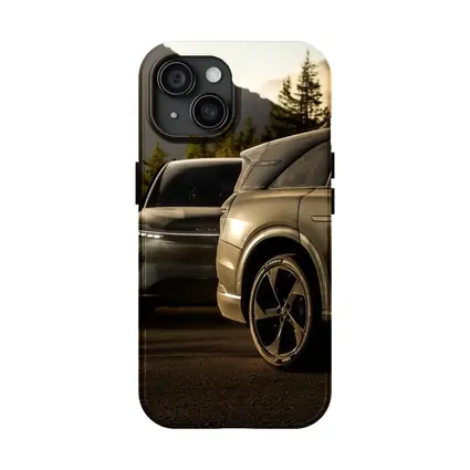 Lucid SUV Duo Mountain Sunset Road