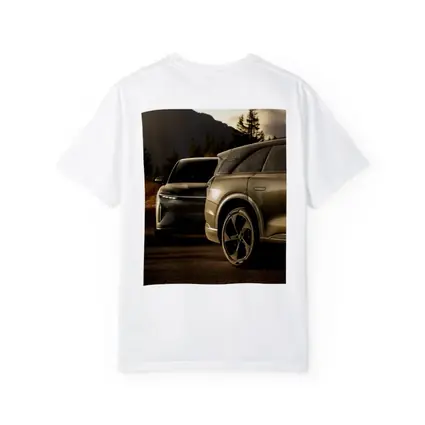 Lucid SUV Duo Mountain Sunset Road