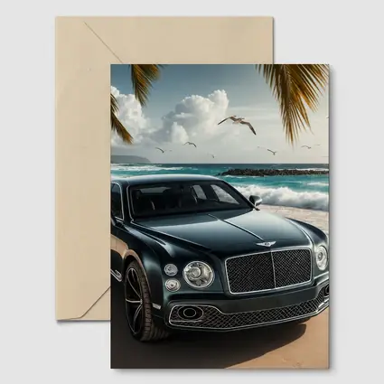 Bentley Mulsanne Parked on Tropical Beach