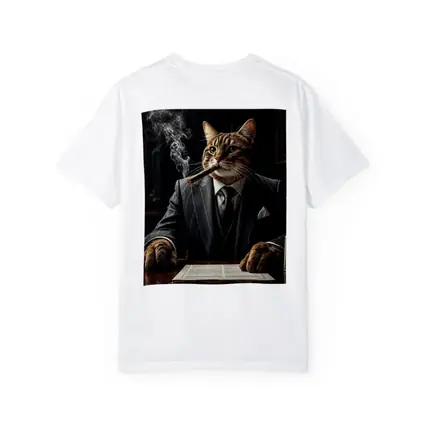 Mafia Boss Cat Smoking Cigar Dark Room