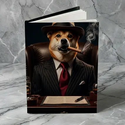 Mafia Boss Shiba Inu Dog Dark Office