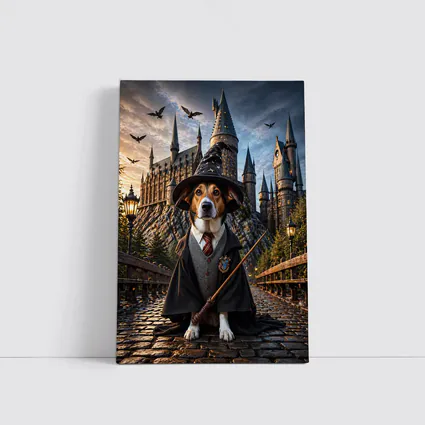 Beagle Wizard Dog at Hogwarts Castle