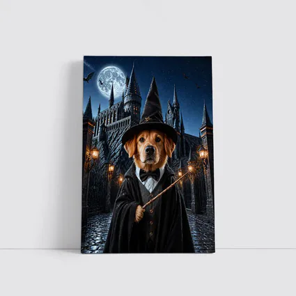Golden Retriever Wizard Dog Castle Night