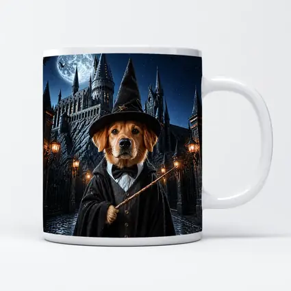 Golden Retriever Wizard Dog Castle Night