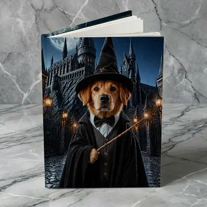 Golden Retriever Wizard Dog Castle Night