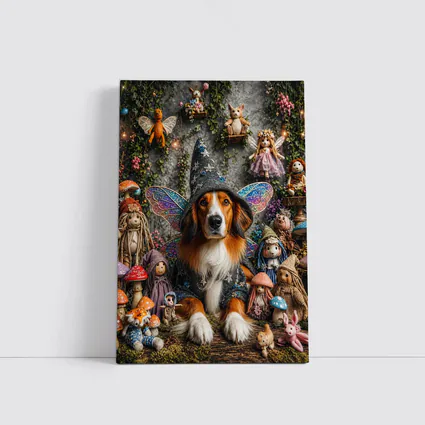 Wizard Dog With Fairy Wings Fantasy Setting