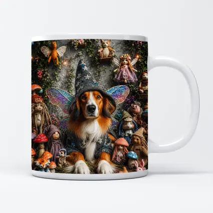 Wizard Dog With Fairy Wings Fantasy Setting