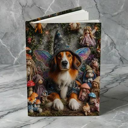 Wizard Dog With Fairy Wings Fantasy Setting