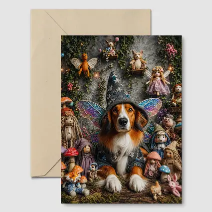 Wizard Dog With Fairy Wings Fantasy Setting