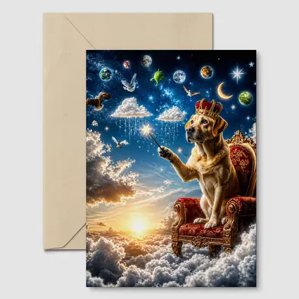 Labrador Retriever King on Cloud Throne