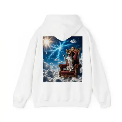 Beagle Dog Wizard Throne Sky Lightning