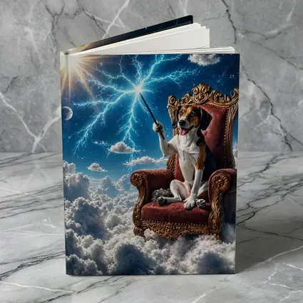 Beagle Dog Wizard Throne Sky Lightning