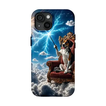 Beagle Dog Wizard Throne Sky Lightning
