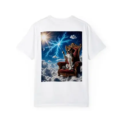 Beagle Dog Wizard Throne Sky Lightning