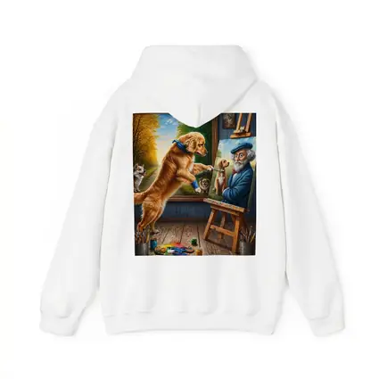 Golden Retriever Painting Artist Studio Scene