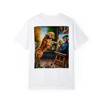 Golden Retriever Painting Artist Studio Scene