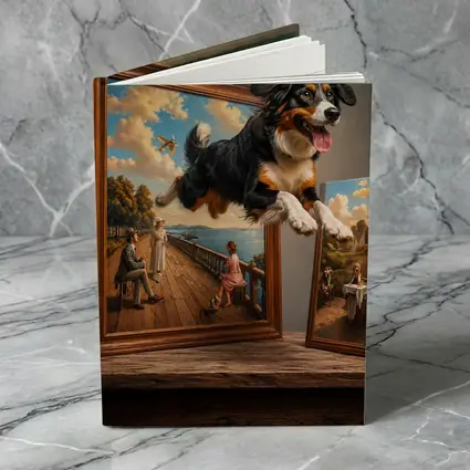 Bernese Mountain Dog Leaping From Classic Painting