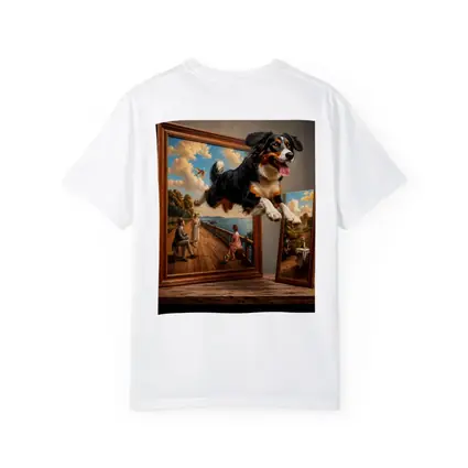 Bernese Mountain Dog Leaping From Classic Painting