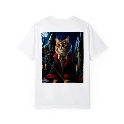 Wizard Cat in Hogwarts Castle Night