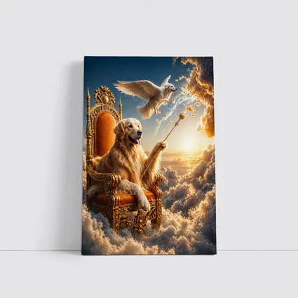 Golden Retriever King Ruling Heavenly Clouds