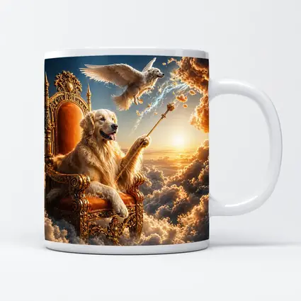 Golden Retriever King Ruling Heavenly Clouds