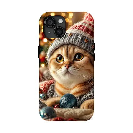 Scottish Fold Cat Christmas Holiday Knit Hat