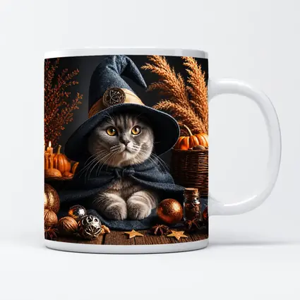 Scottish Fold Witch Hat Halloween Autumn Setting