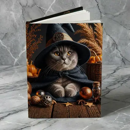 Scottish Fold Witch Hat Halloween Autumn Setting