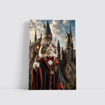 Wizard Cat at Magic Castle Fantasy Art